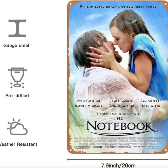 The Notebook Movie Decorative Tin Sign - Picture 2 of 4